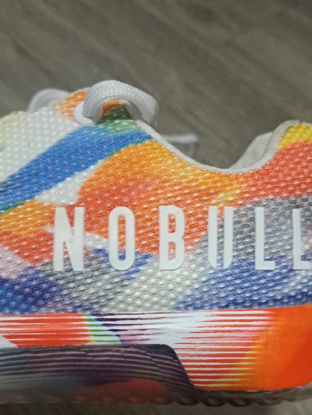 NOBULL White Johnny Pride Trainers with Rainbow Accents - Picture 2 of 5
